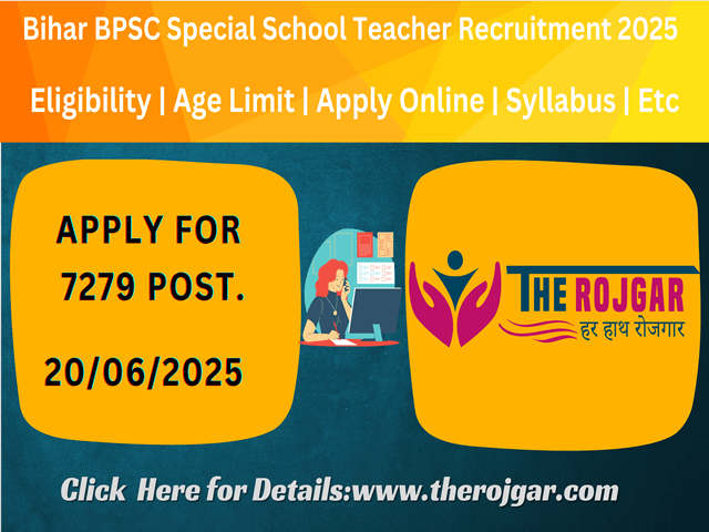 Bihar BPSC Special School Teacher 2025 Apply Online for 7279 Post.